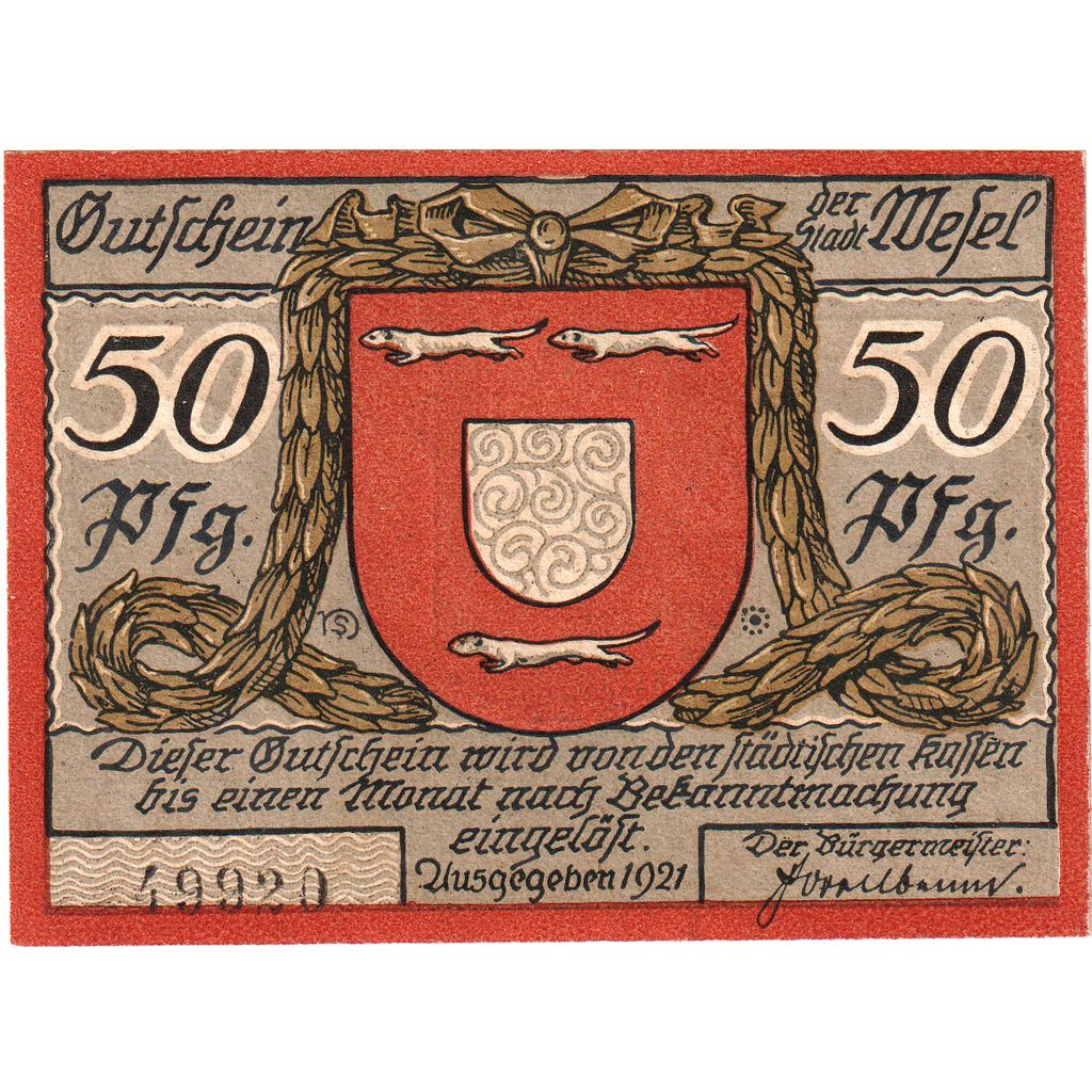 Alemania, Wesel, 50 Pfennig, SC
