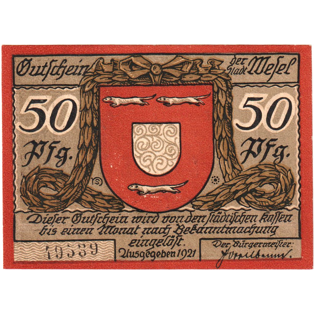Niemcy, Wesel, 50 Pfennig, UNC(63)