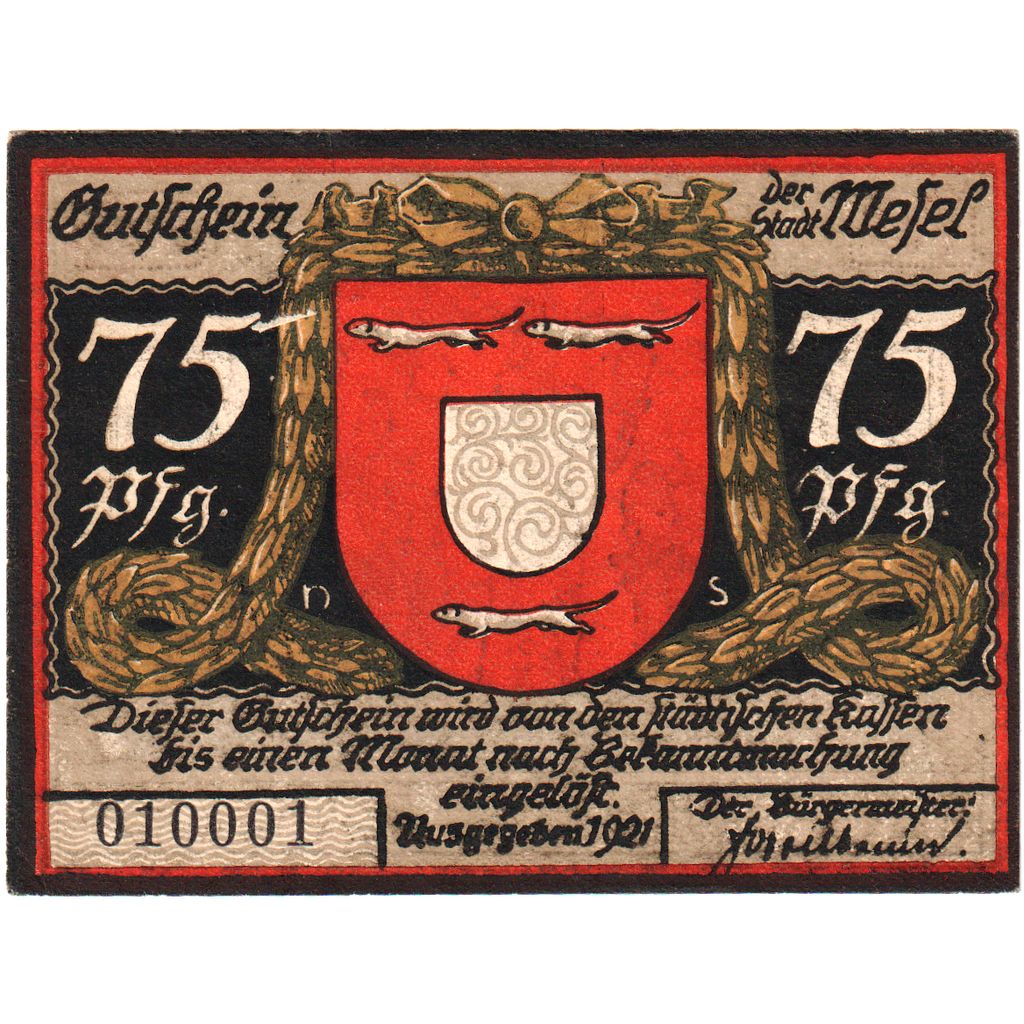 Alemania, Wesel, 75 Pfennig, SC