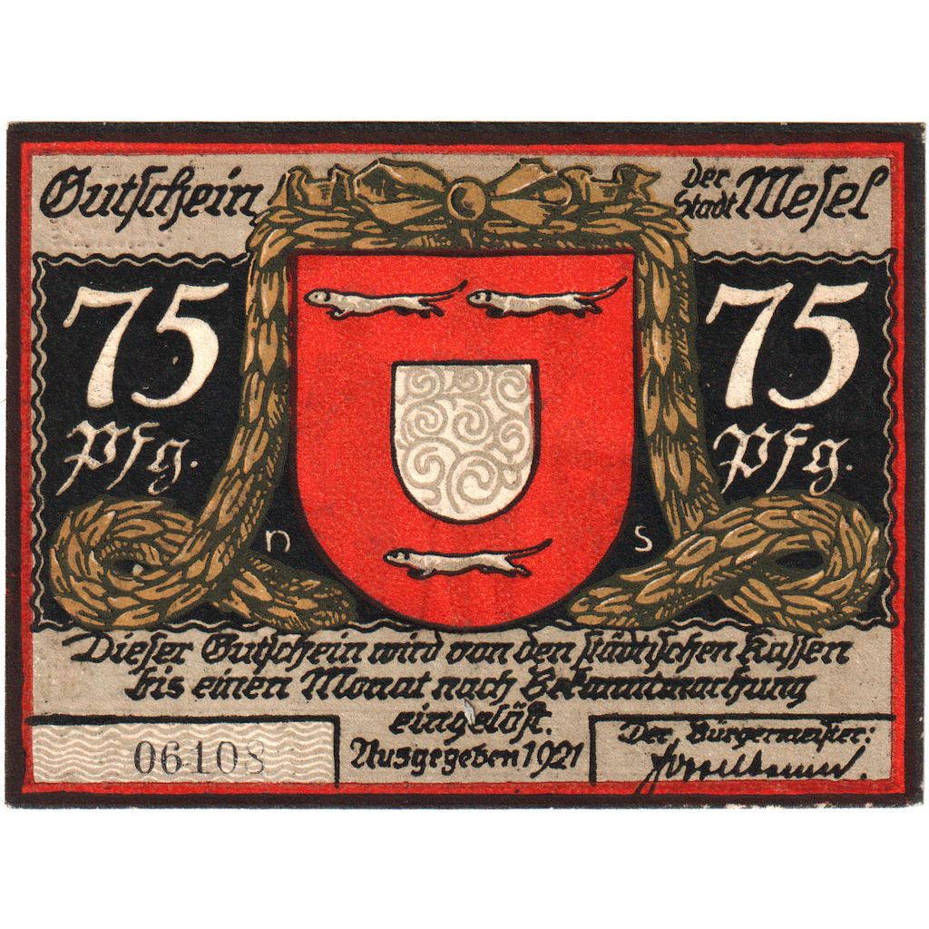 Alemania, Wesel, 75 Pfennig, SC
