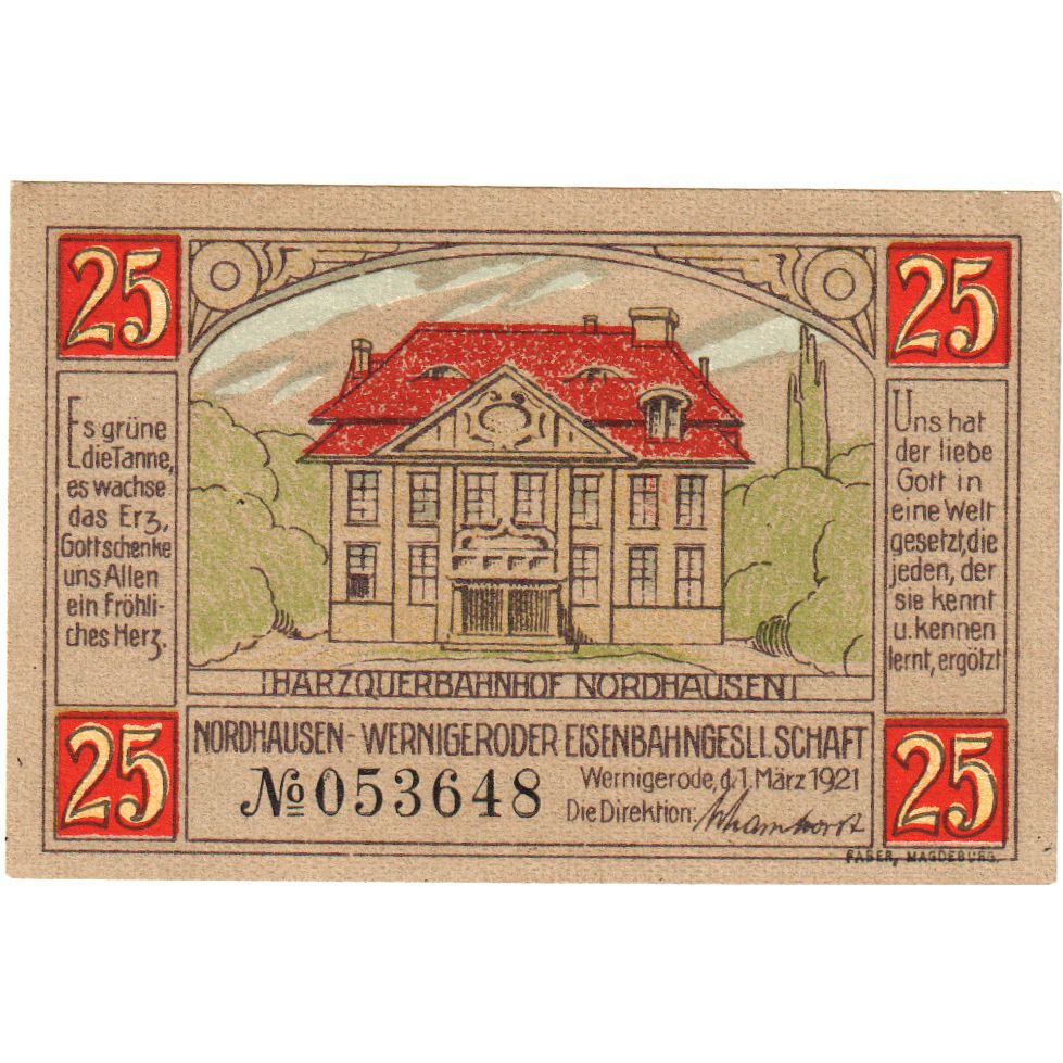 Niemcy, Wernigerode, 25 Pfennig, 1921-03-01, UNC(63)