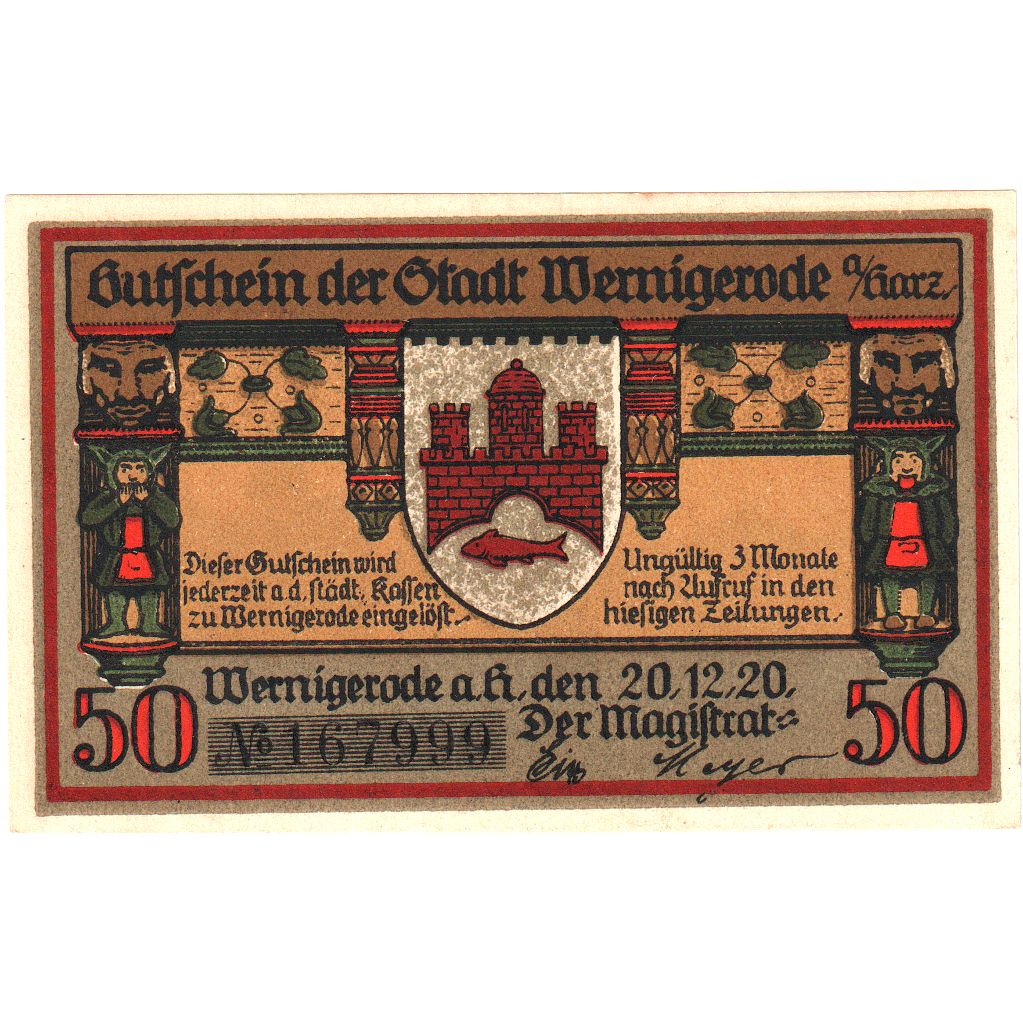 Alemania, Wernigerode, 50 Pfennig, 1920-12-20, SC
