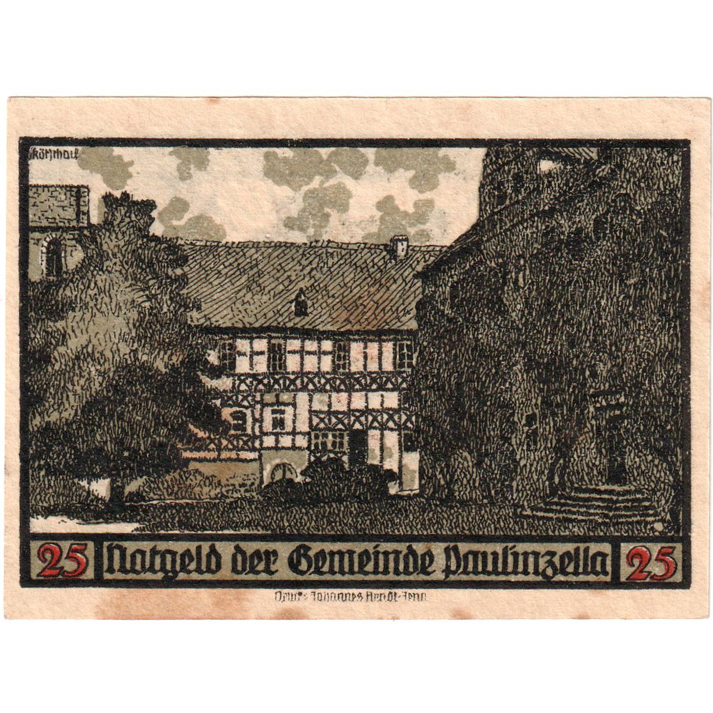Alemania, Paulinzella, 25 Pfennig, 1922-03-31, EBC
