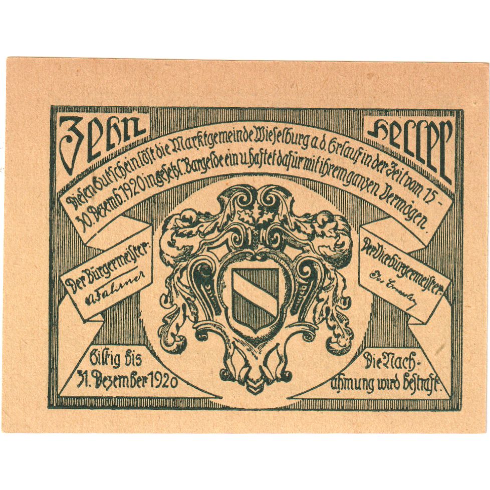 Austria, Wieselburg, 10 Heller, 1920-12-31, UNC(63)
