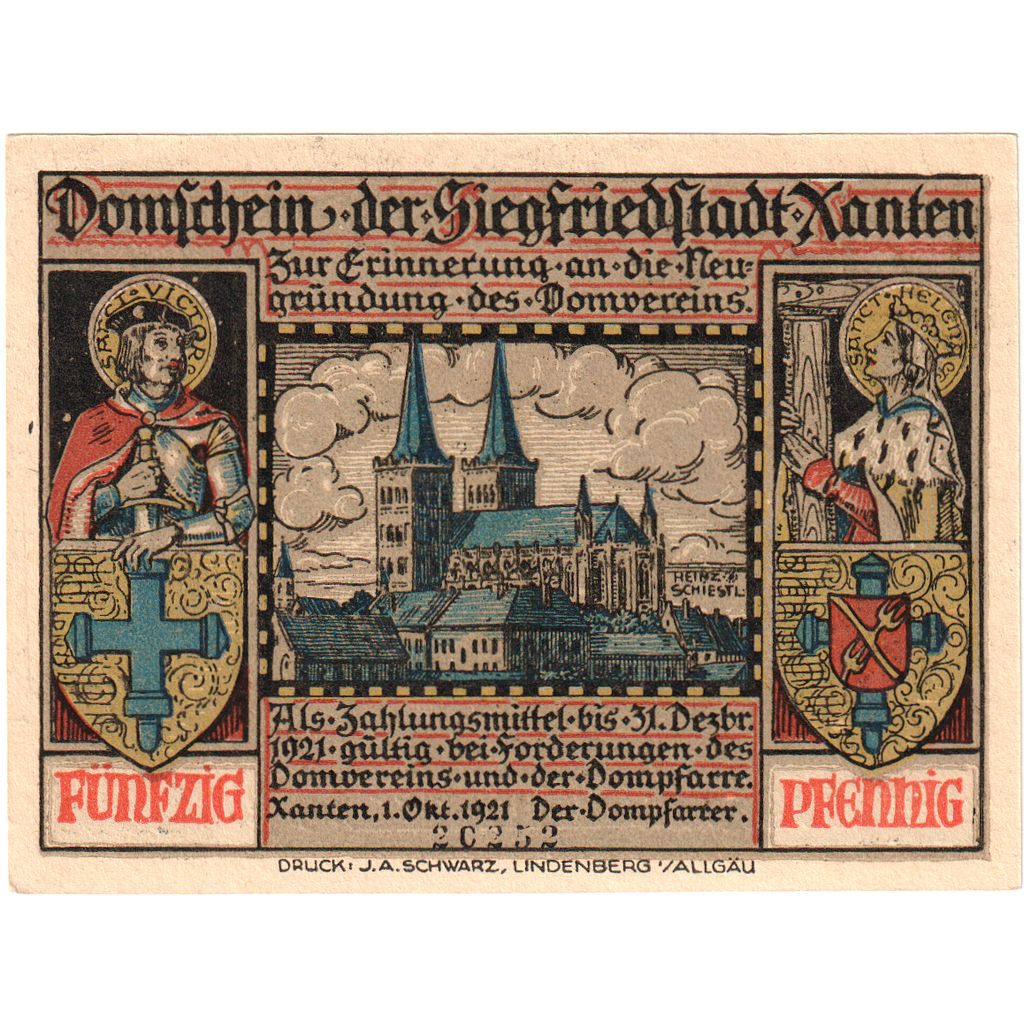 Deutschland, Xanten, 50 Pfennig, 1921-12-31, UNZ-