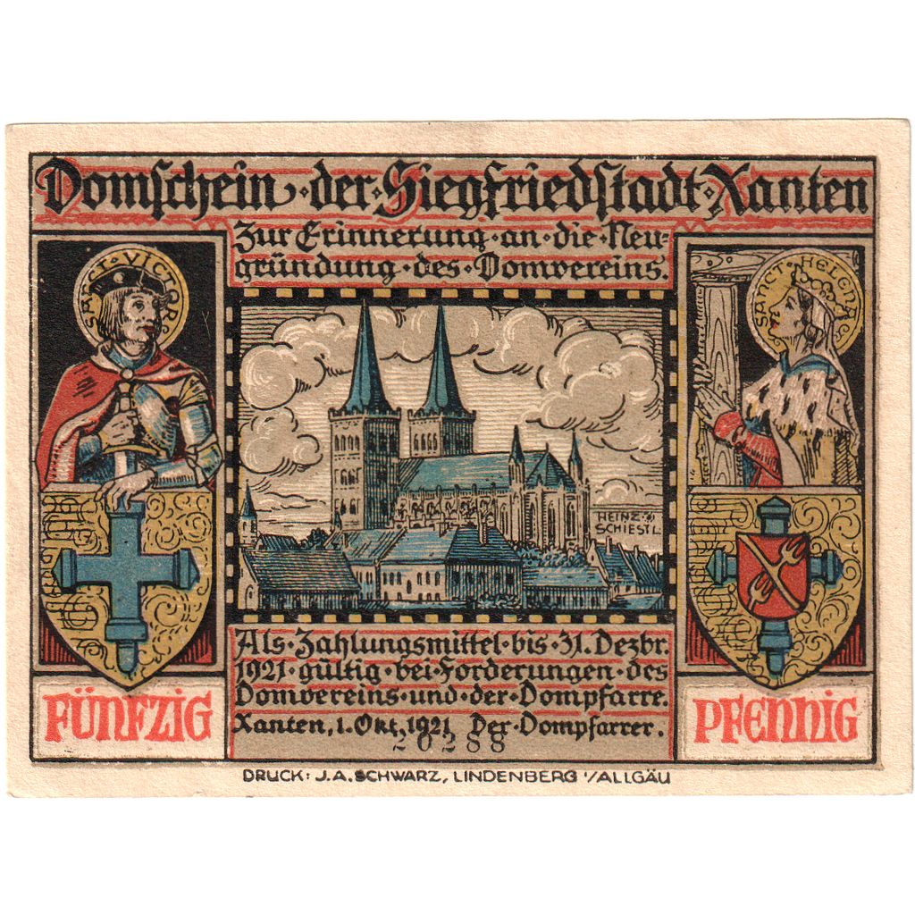 Alemania, Xanten, 50 Pfennig, 1921-12-31, SC