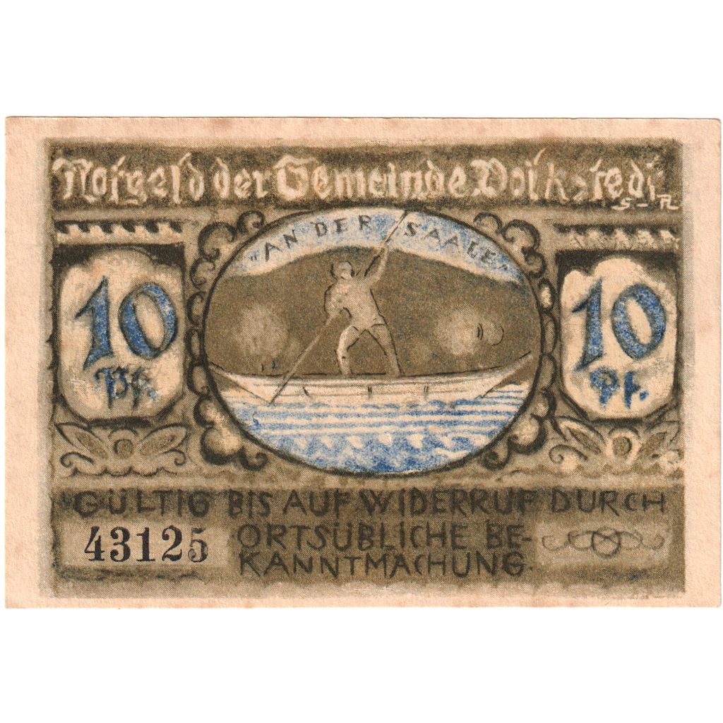 Alemania, Volkstedt, 10 Pfennig, 1921-09-01, EBC
