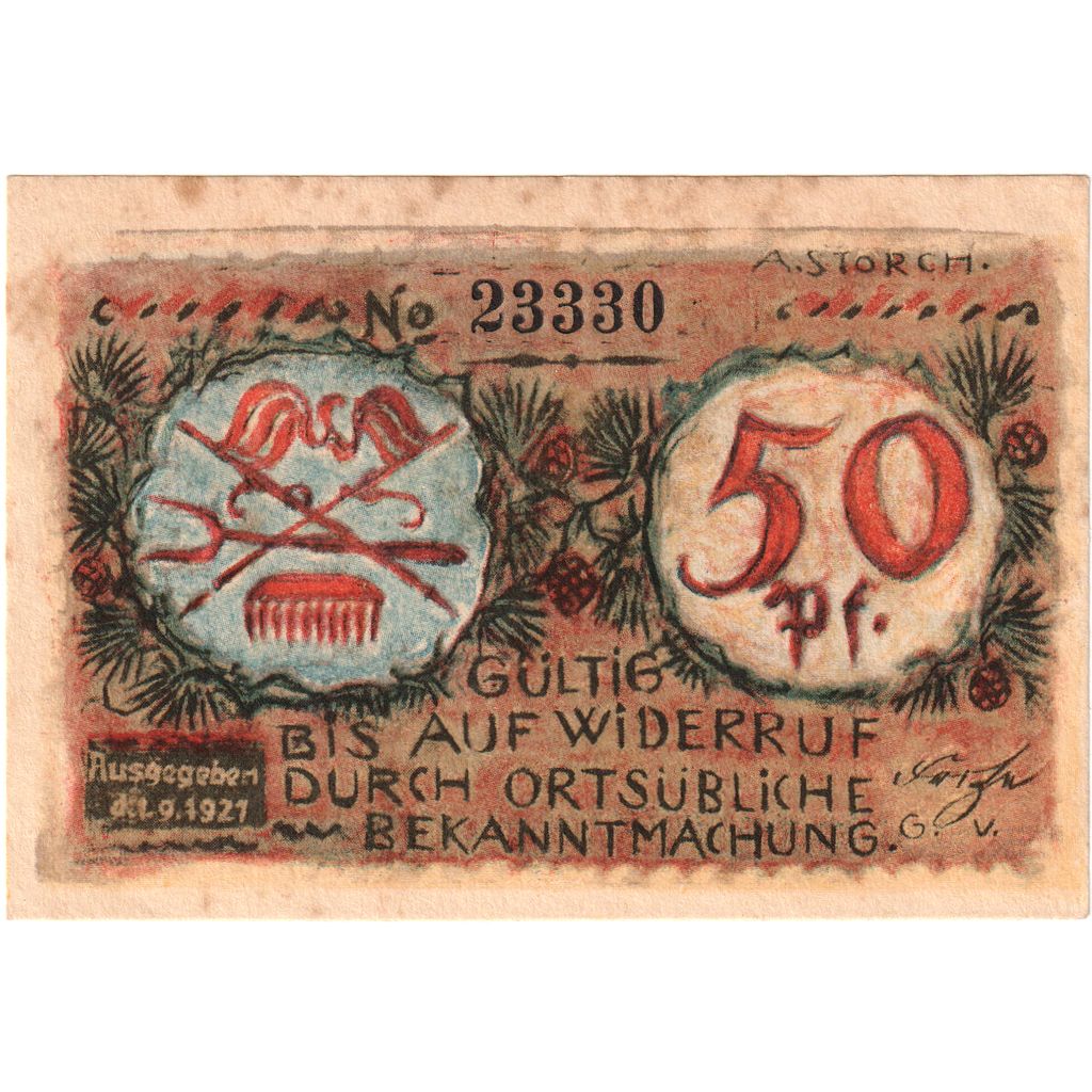 Alemania, Volkstedt, 50 Pfennig, 1921-09-01, BC