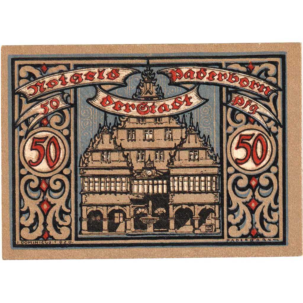 Niemcy, Paderborn, 50 Pfennig, 1920-03-01, UNC(63)