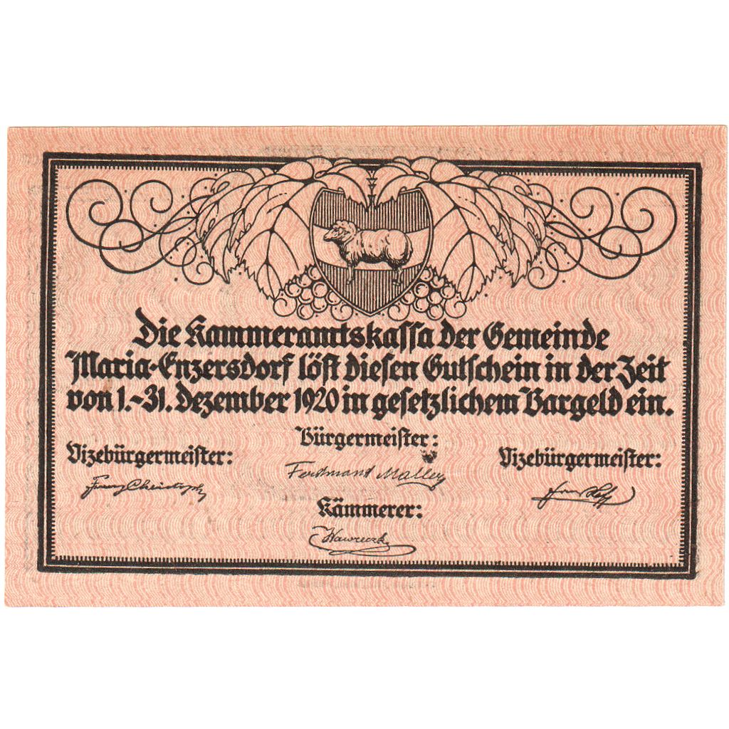 Austria, Enzersdorf, 20 Heller, 1921-12-31, UNC(63)