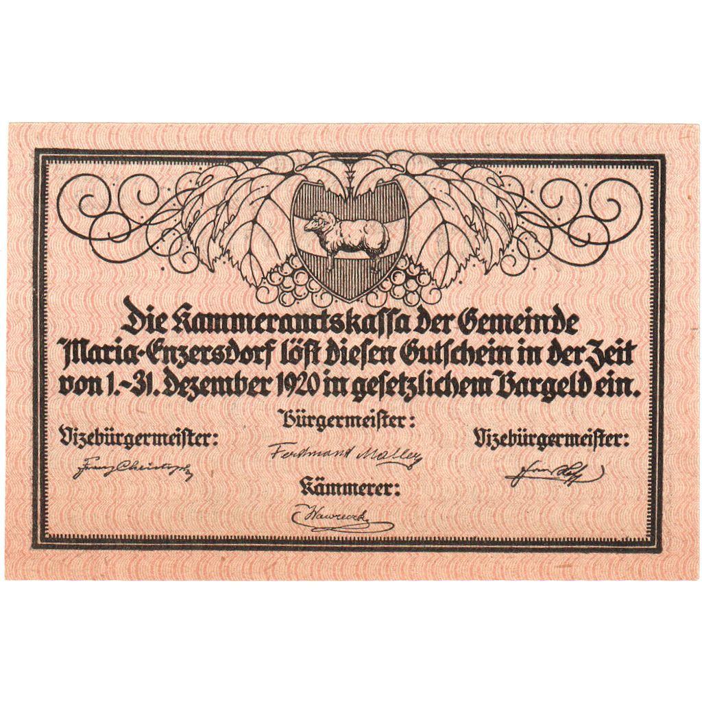 Österreich, Enzersdorf, 50 Heller, 1920-12-31, UNZ-