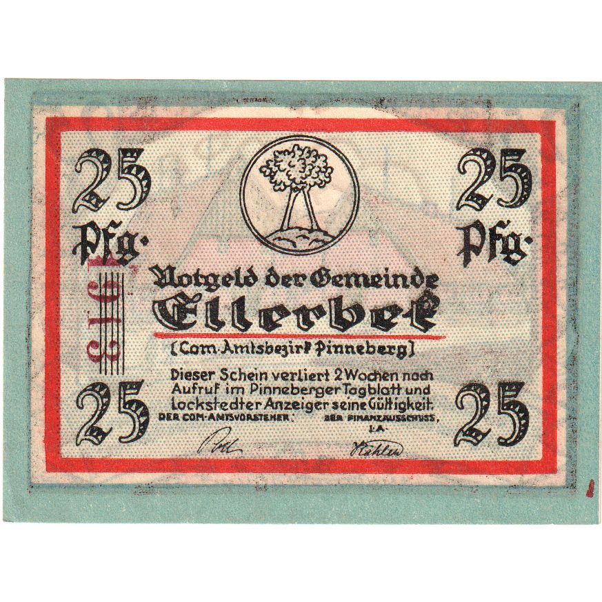 Germany, Ellerbek, 25 Pfennig, UNC(63)