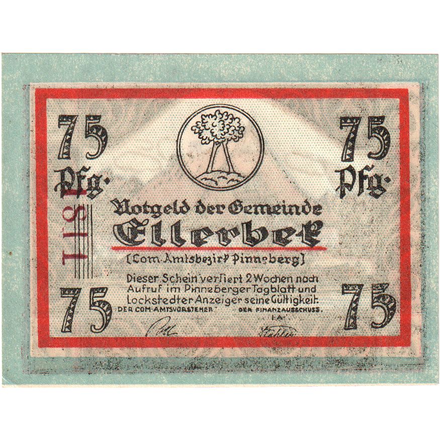 Germany, Ellerbek, 75 Pfennig, UNC(63)