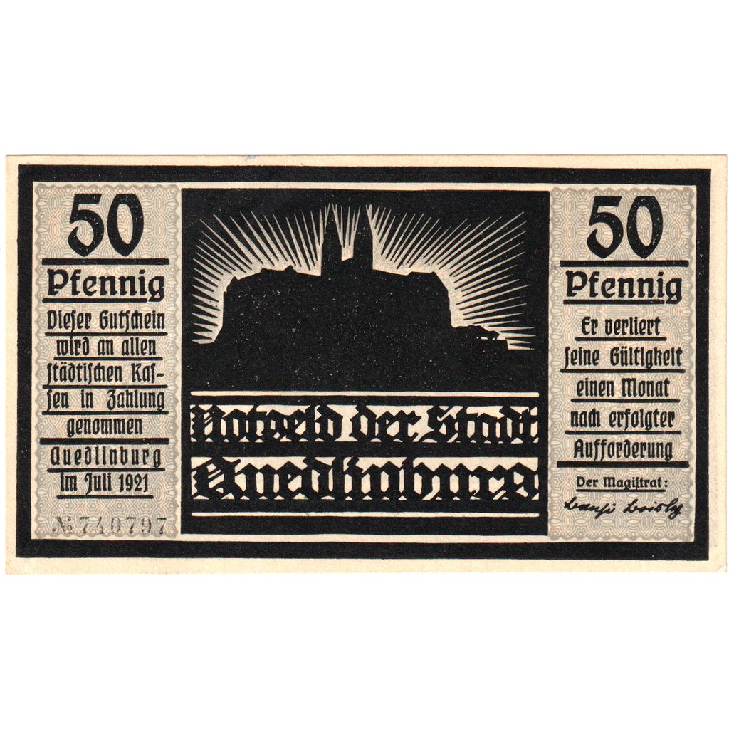 Germany, Quedlinburg, 50 Pfennig, UNC(63)