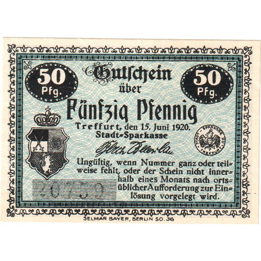 Germany, Treffurt, 50 Pfennig, 1920-06-15, UNC(63)