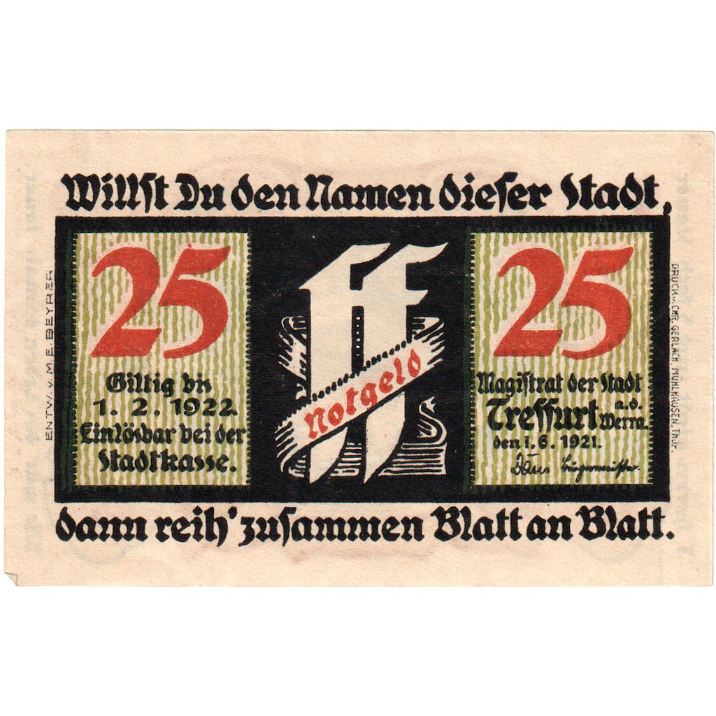 Germany, Treffurt, 25 Pfennig, 1922-02-01, UNC(63)