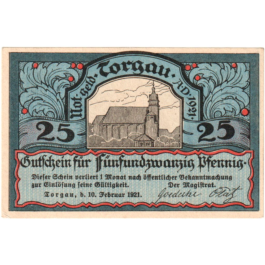 Germany, Torgau, 25 Pfennig, 1921-02-10, UNC(63)