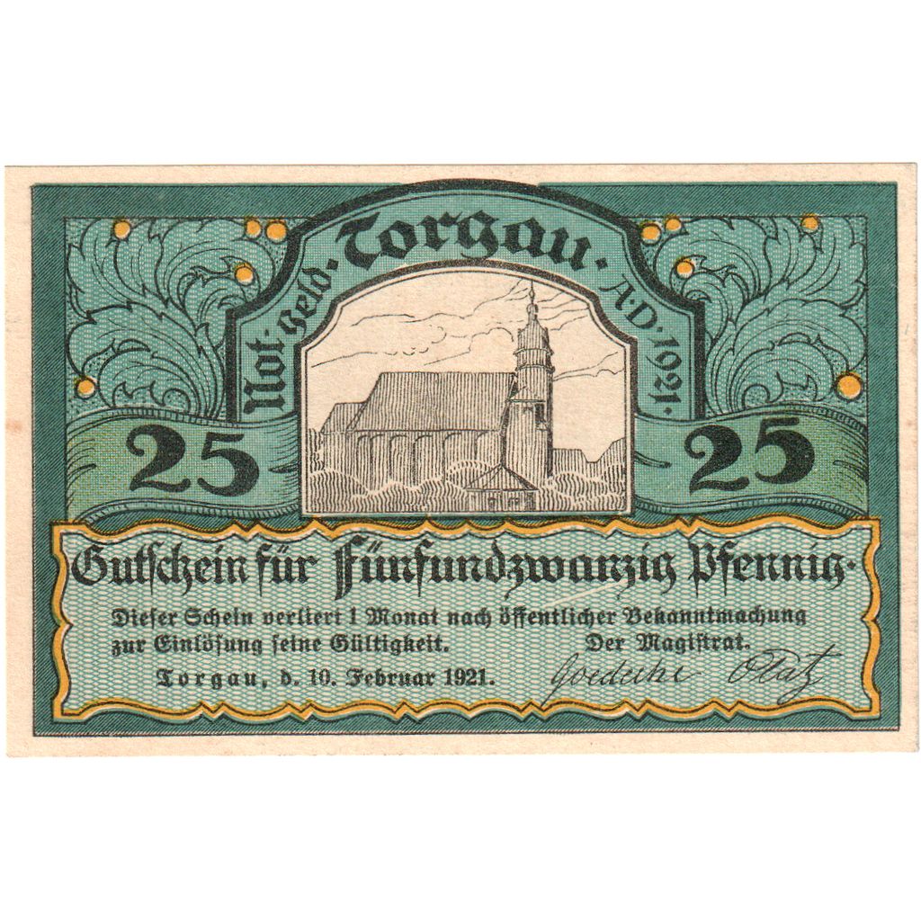 Germany, Torgau, 25 Pfennig, 1921-02-10, UNC(63)