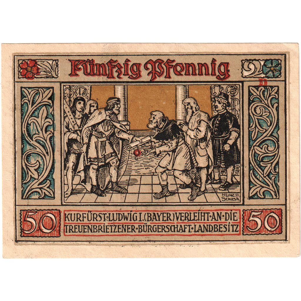 Niemcy, Treuenbrietzen, 50 Pfennig, UNC(63)