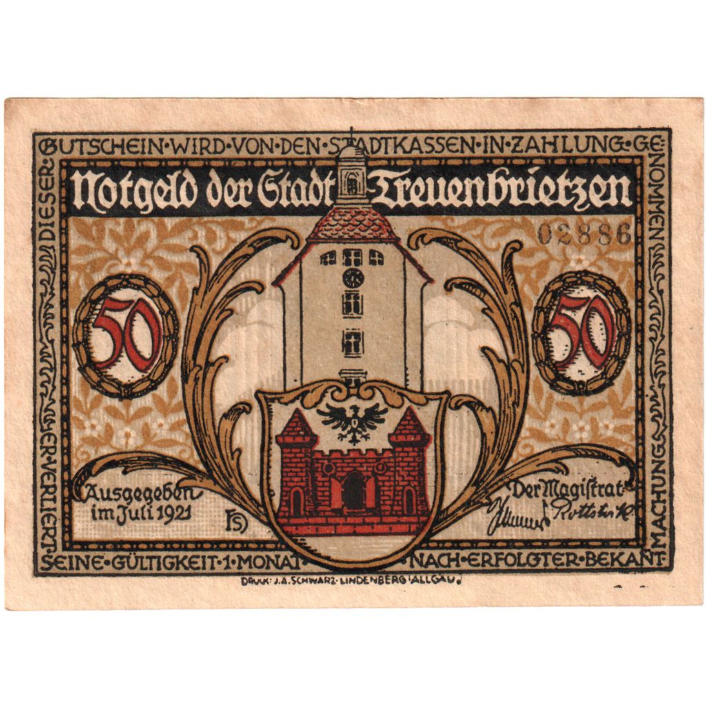 Germany, Treuenbrietzen, 50 Pfennig, AU(55-58)