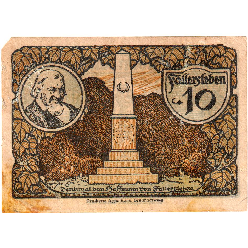 Germany, Fallersleben, 10 Pfennig, 1921-10-01, VF(20-25)