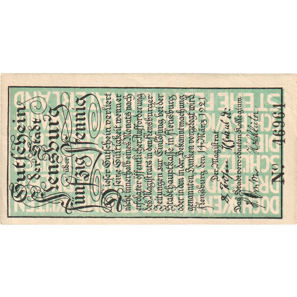 Germany, Flensburg, 50 Pfennig, 1921-03-14, UNC(63)