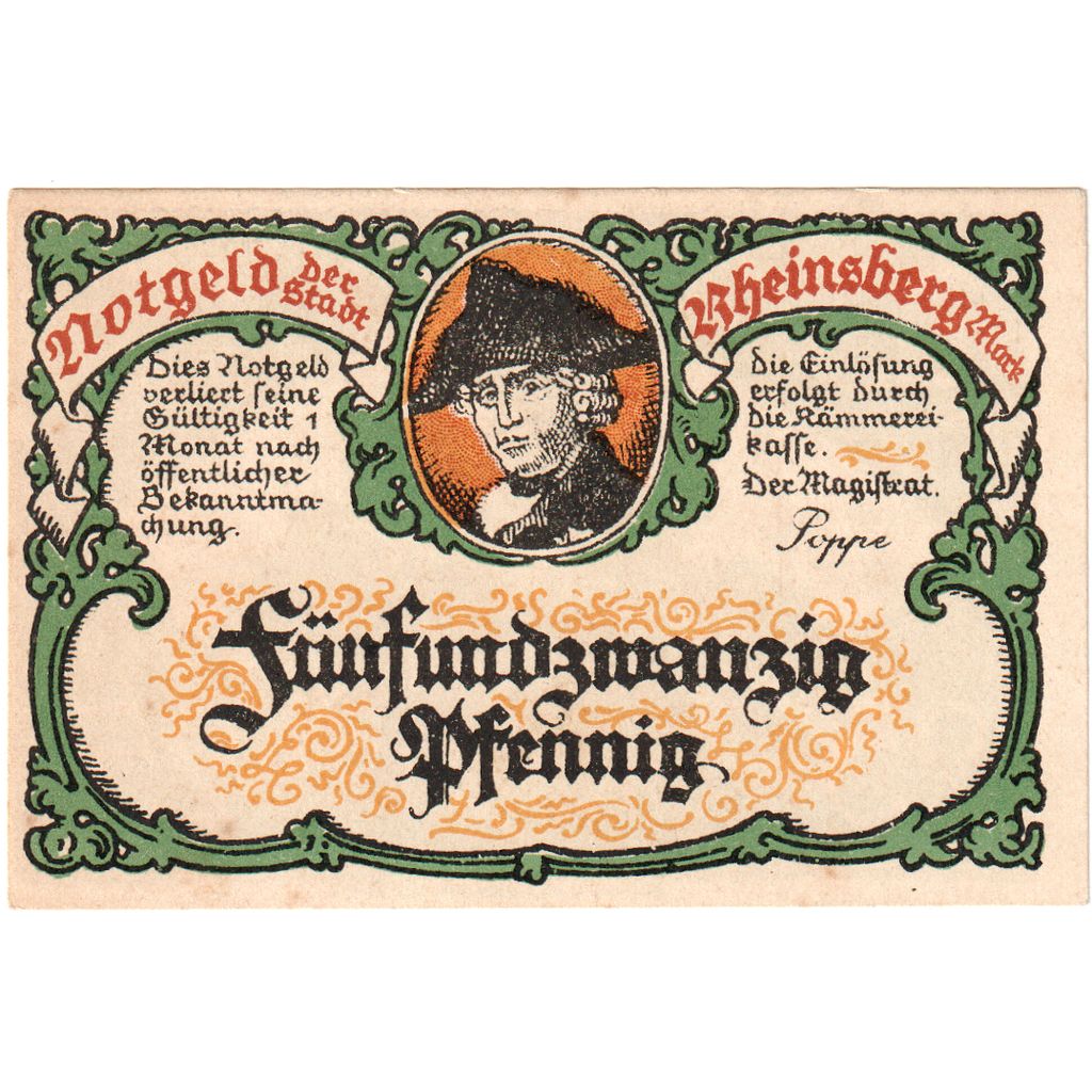 Germany, Rheinsberg, 25 Pfennig, AU(55-58)