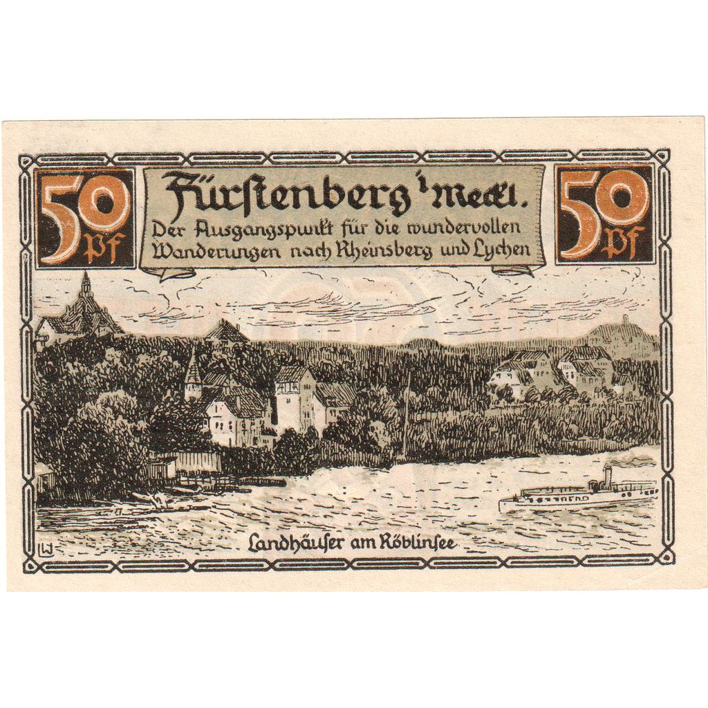 Germany, Furstenberg in Meckl, 50 Pfennig, 1921-08-01, UNC(63)