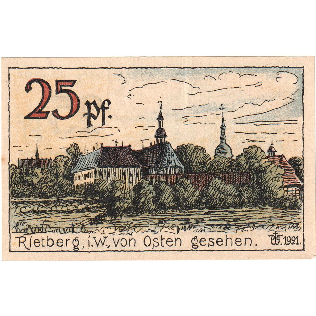 Germany, Rietberg, 25 Pfennig, 1921-05-12, UNC(63)