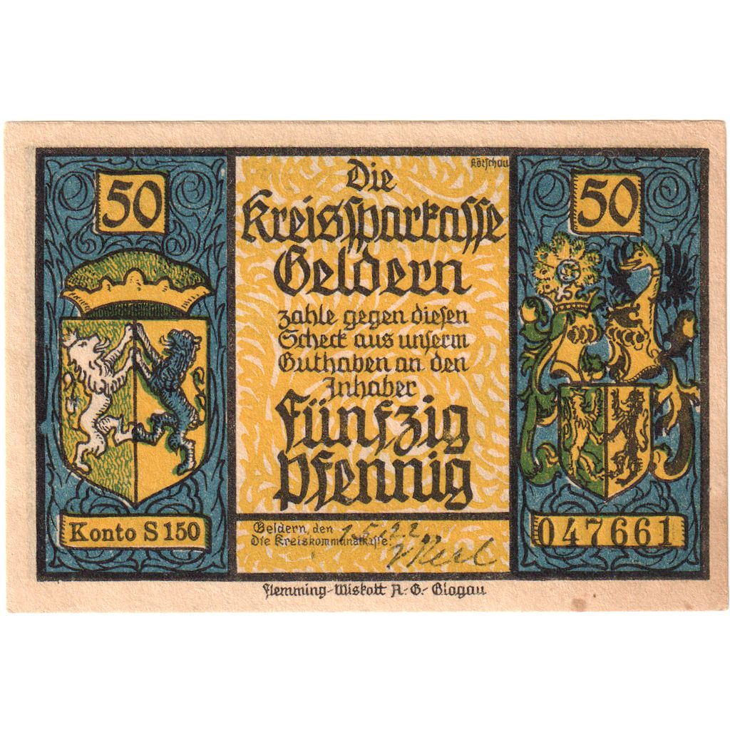 Germany, Geldern, 50 Pfennig, 1922-05-01, UNC(63)