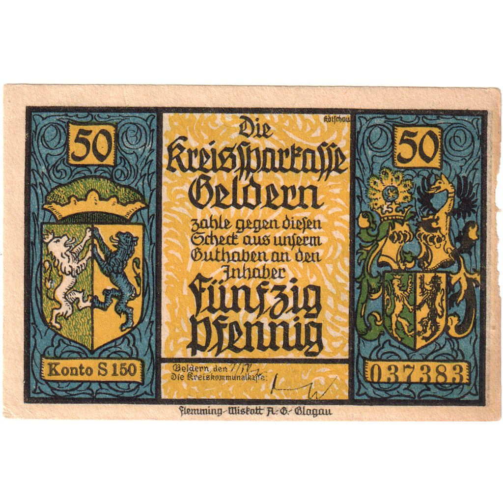 Germany, Geldern, 50 Pfennig, 1922-05-01, UNC(63)