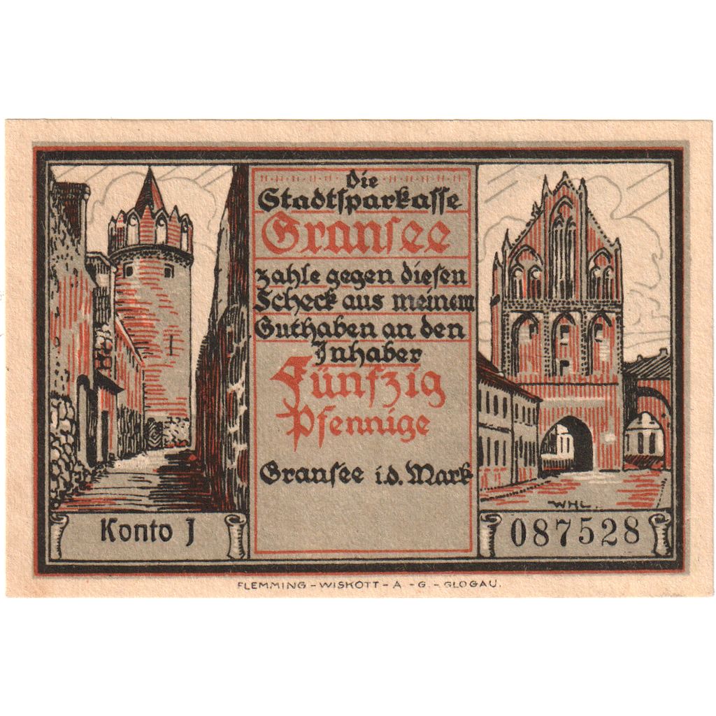 Germany, Gransee, 50 Pfennig, UNC(63)
