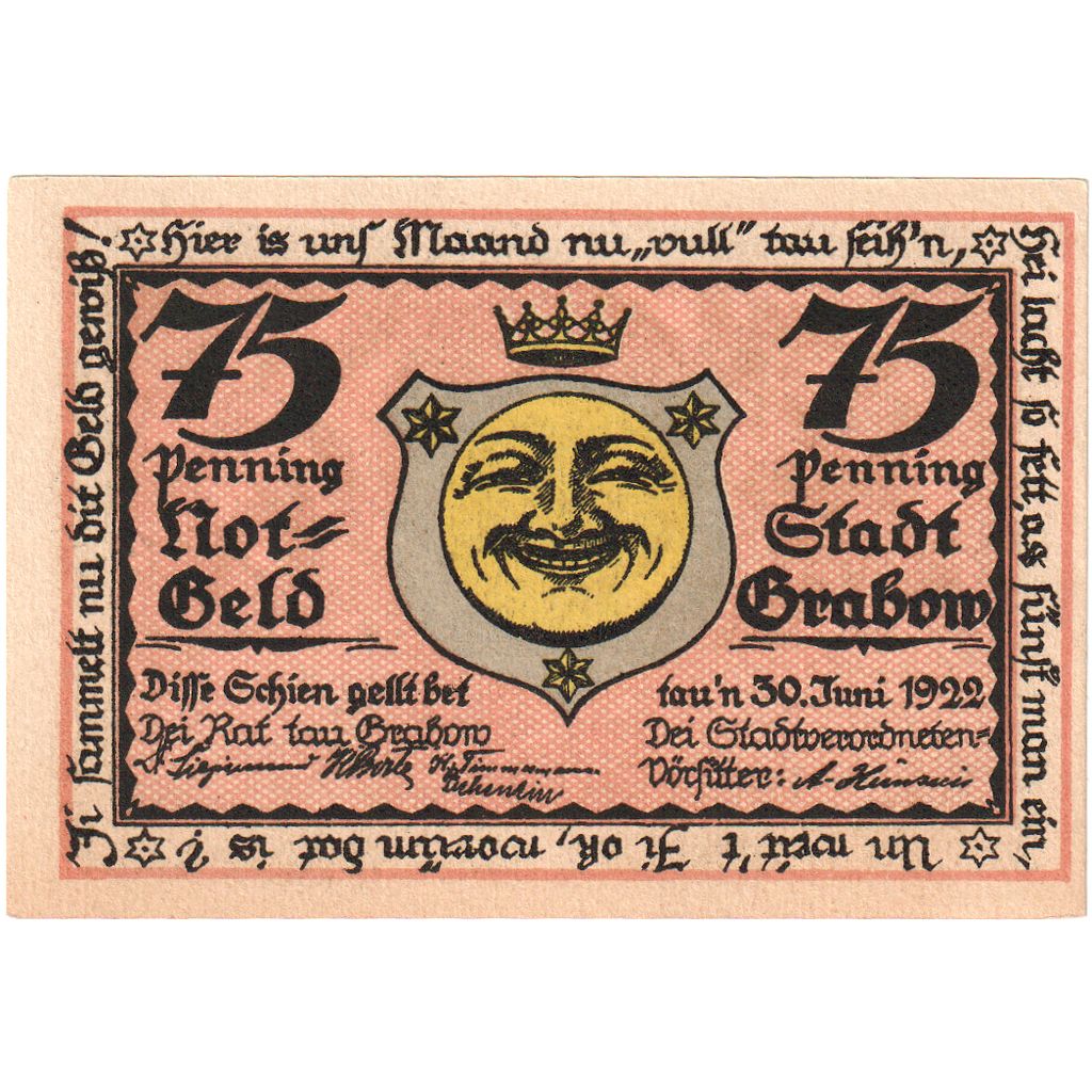 Germany, Grabow, 75 Pfennig, 1922-06-30, UNC(63)