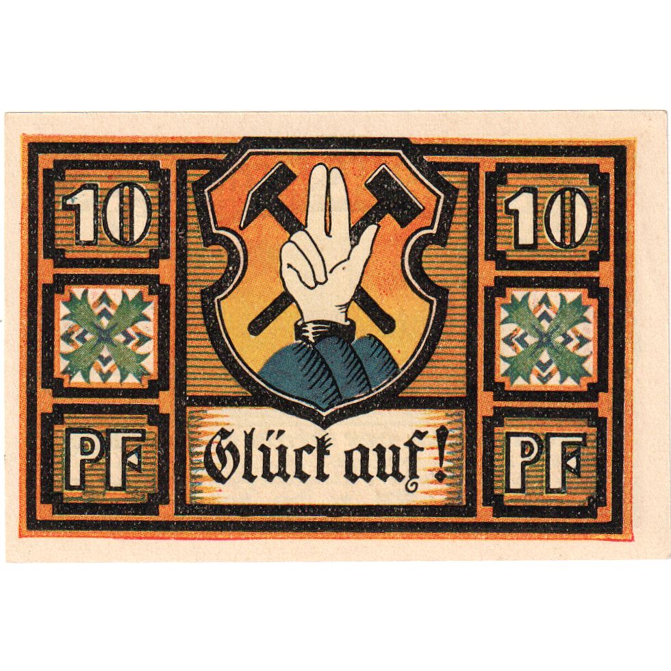 Germany, Gottesberg, 10 Pfennig, UNC(63)