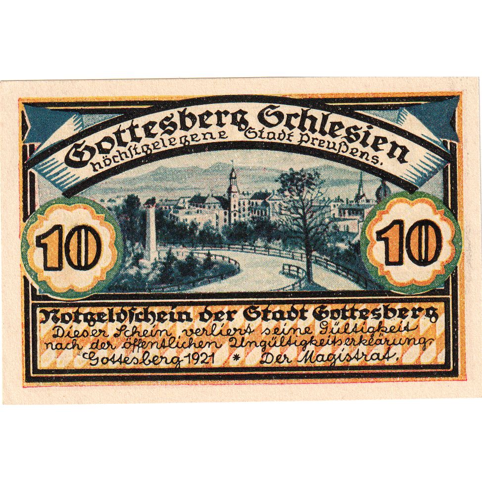 Germany, Gottesberg, 10 Pfennig, UNC(63)