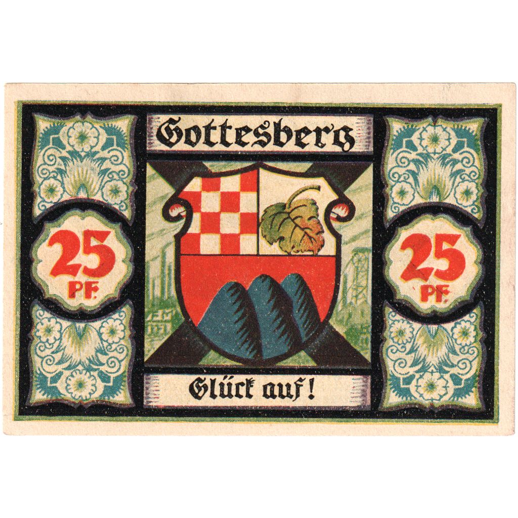 Germany, Gottesberg, 25 Pfennig, UNC(63)