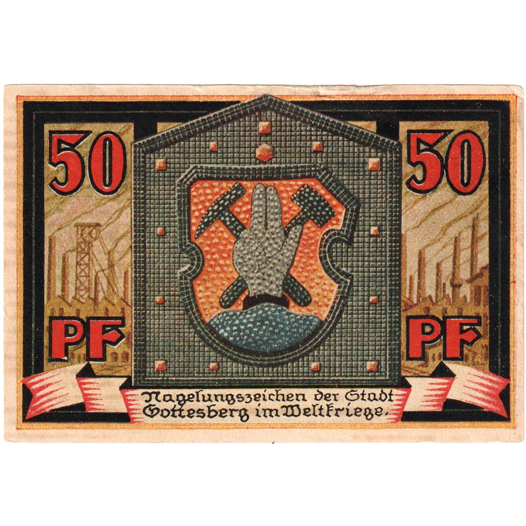 Germany, Gottesberg, 50 Pfennig, AU(55-58)