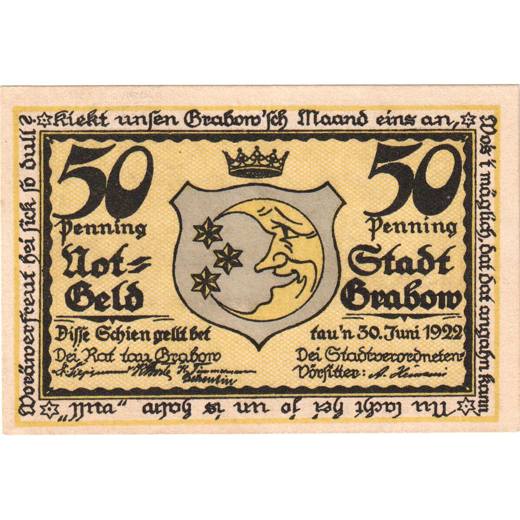 Germany, Grabow, 50 Pfennig, 1922-06-30, UNC(63)