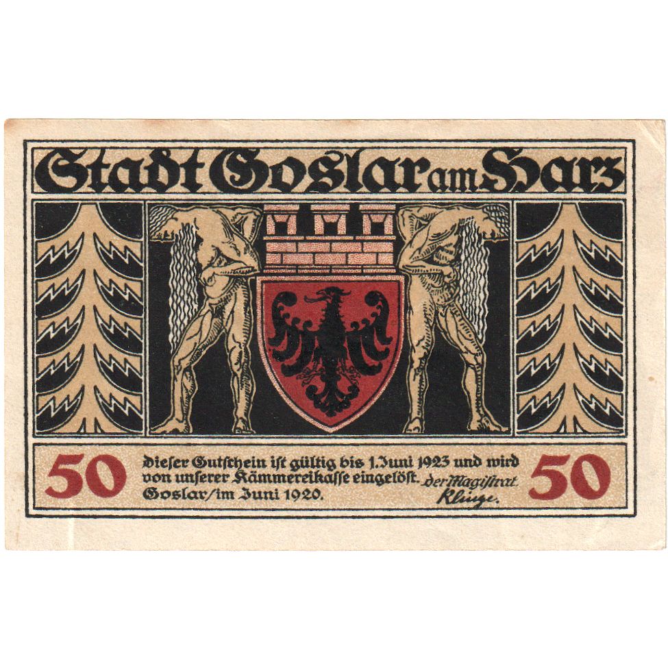 Germany, Goslar am Harz, 50 Pfennig, 1920-06-01, AU(55-58)