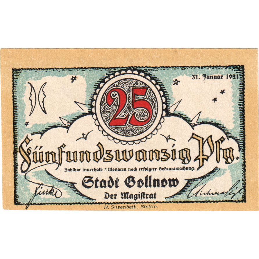 Germany, Gollnow, 25 Pfennig, UNC(63)