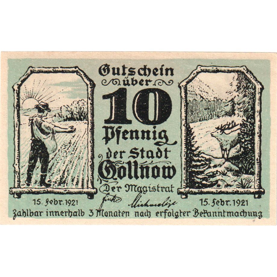 Germany, Gollnow, 10 Pfennig, 1921-02-15, UNC(63)