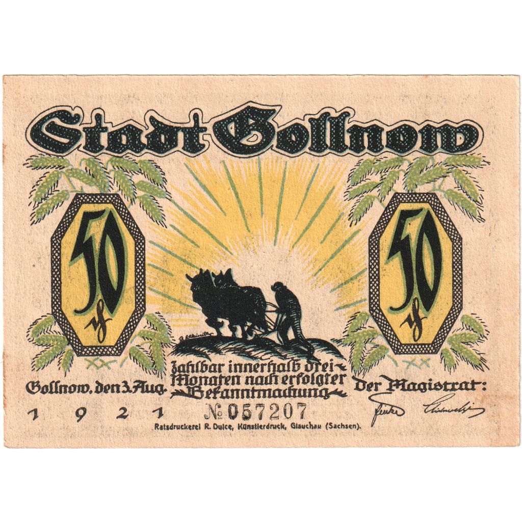 Germany, Gollnow, 50 Pfennig, 1921-08-03, AU(55-58)