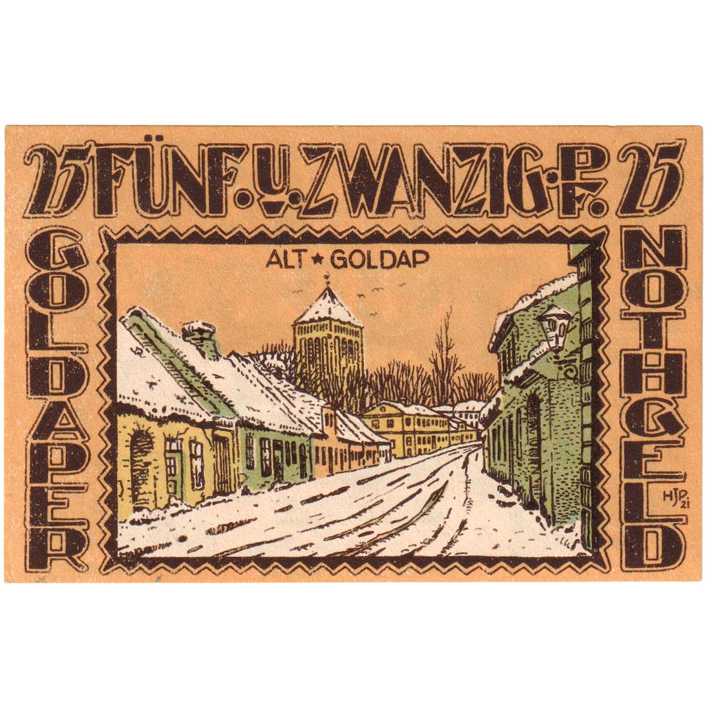 Germany, Goldap, 25 Pfennig, 1921-12-31, UNC(63)
