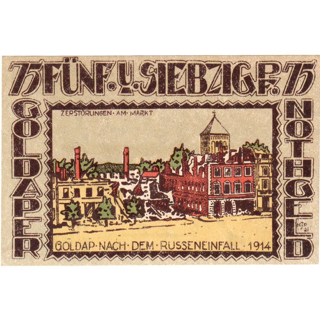 Germany, Goldap, 75 Pfennig, 1921-12-31, UNC(63)