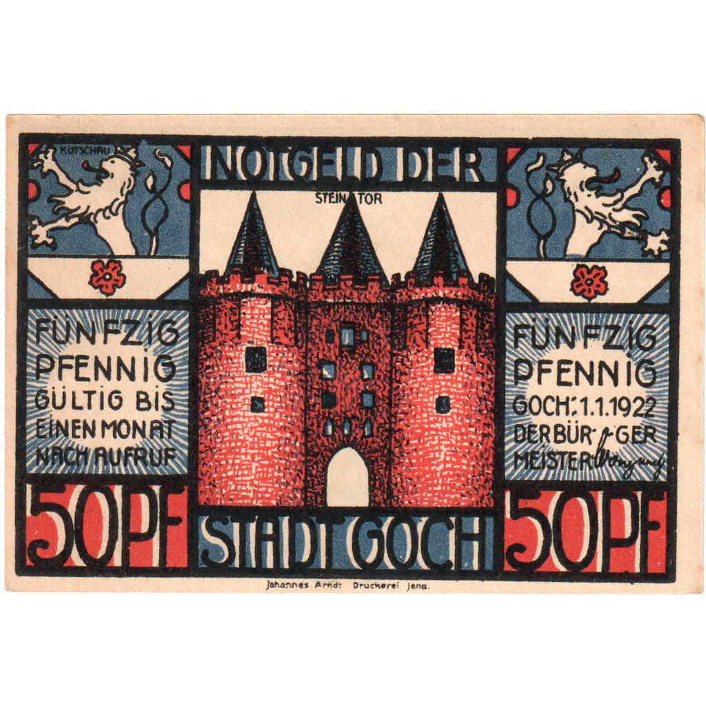 Deutschland, Goch, 50 Pfennig, 1922-01-01, VZ