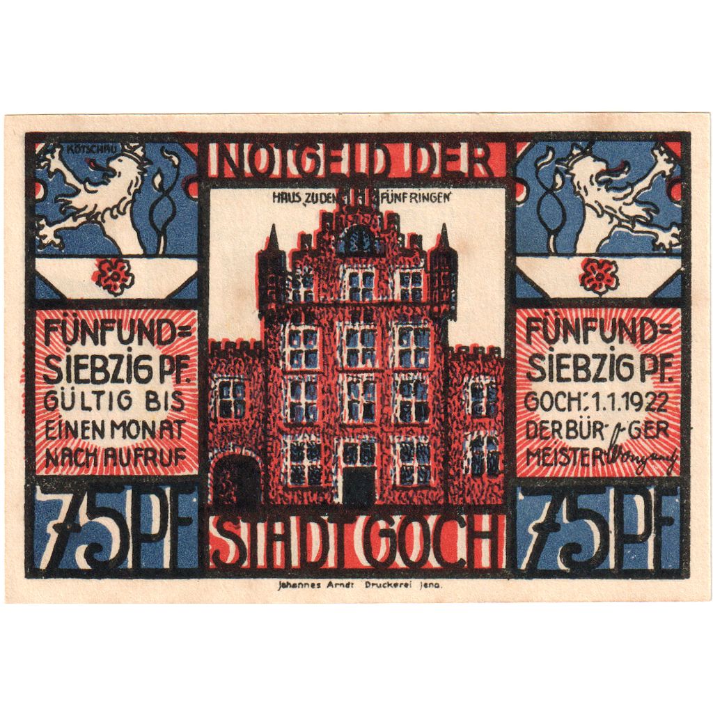 Deutschland, Goch, 75 Pfennig, 1922-01-01, VZ