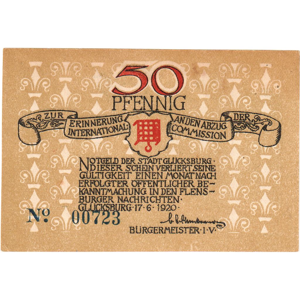 Deutschland, Glucksburg, 50 Pfennig, 1920-06-17, UNZ-