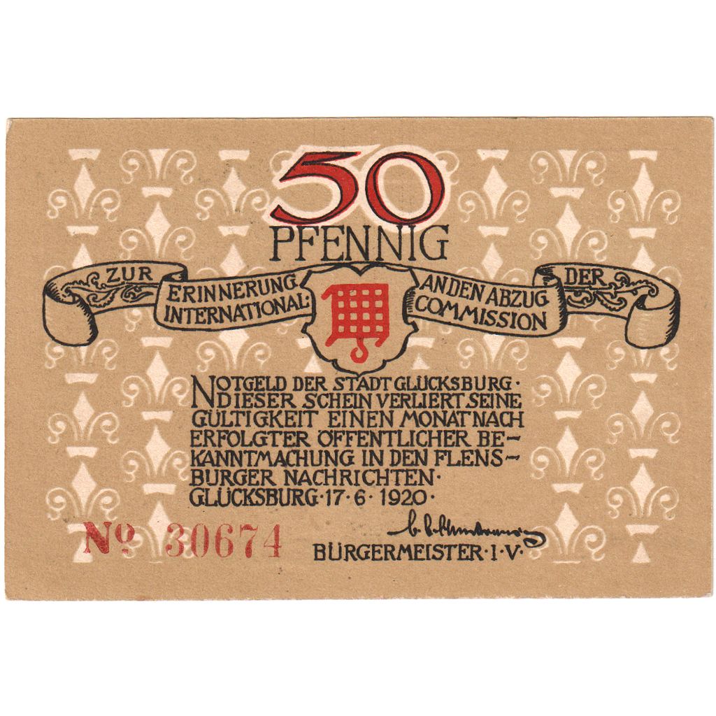 Germany, Glucksburg, 50 Pfennig, 1920-06-17, UNC(63)