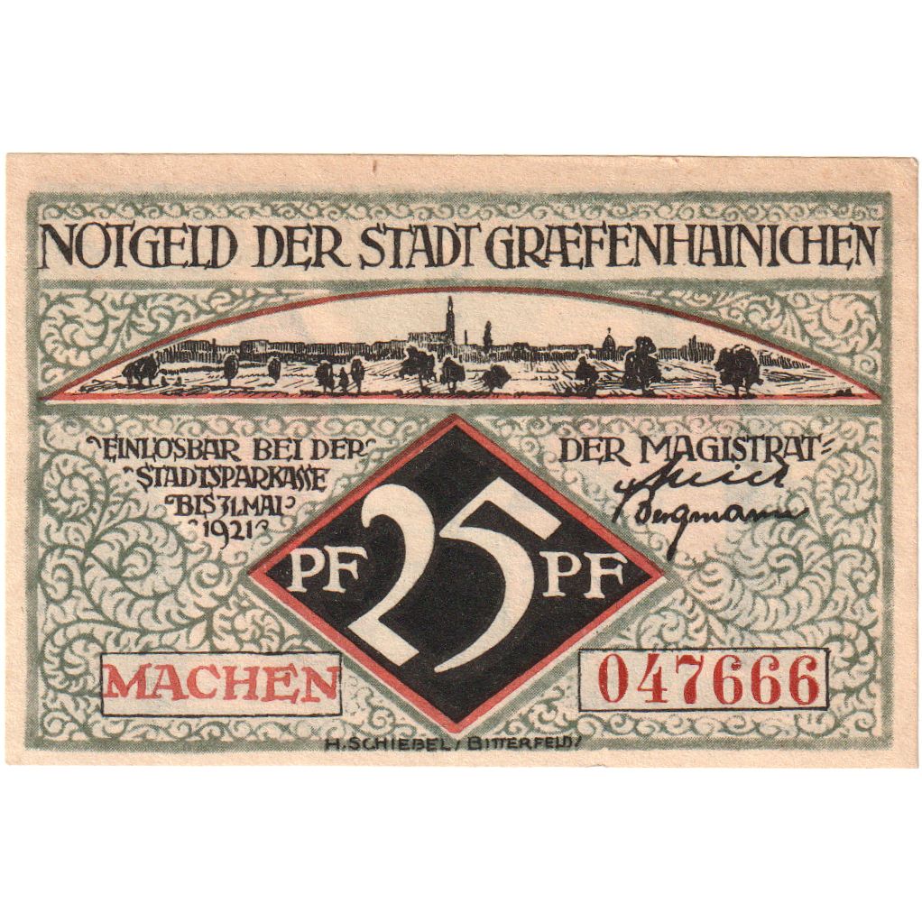 Deutschland, Gräfenhainichen, 25 Pfennig, 1921-05-31, UNZ-