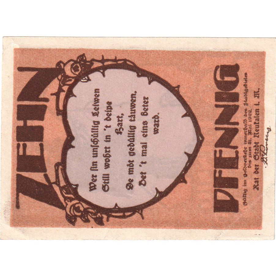 Deutschland, Neukalen, 10 Pfennig, 1922-05-31, SS